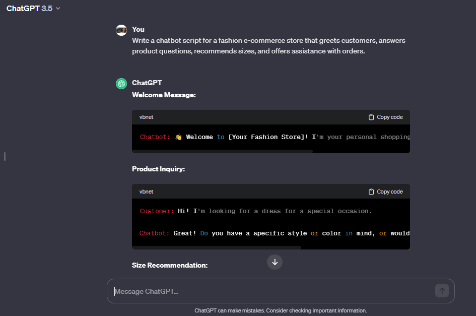 ChatGPT Prompt to create a chatbot
