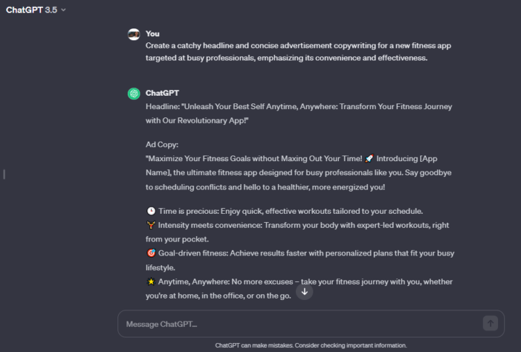 ChatGPT prompt for Advertisement and Marketing